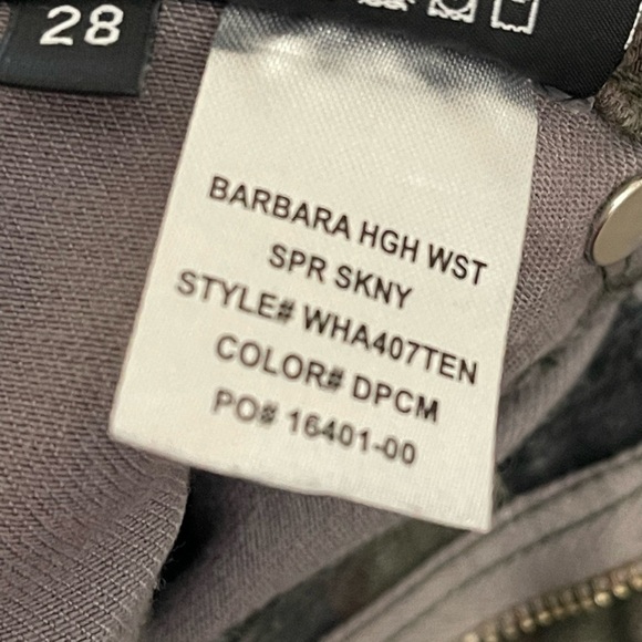 Hudson Cotton Blend Camo Barbara High Waist Skinny Jeans Sz. 28 - Picture 10 of 11